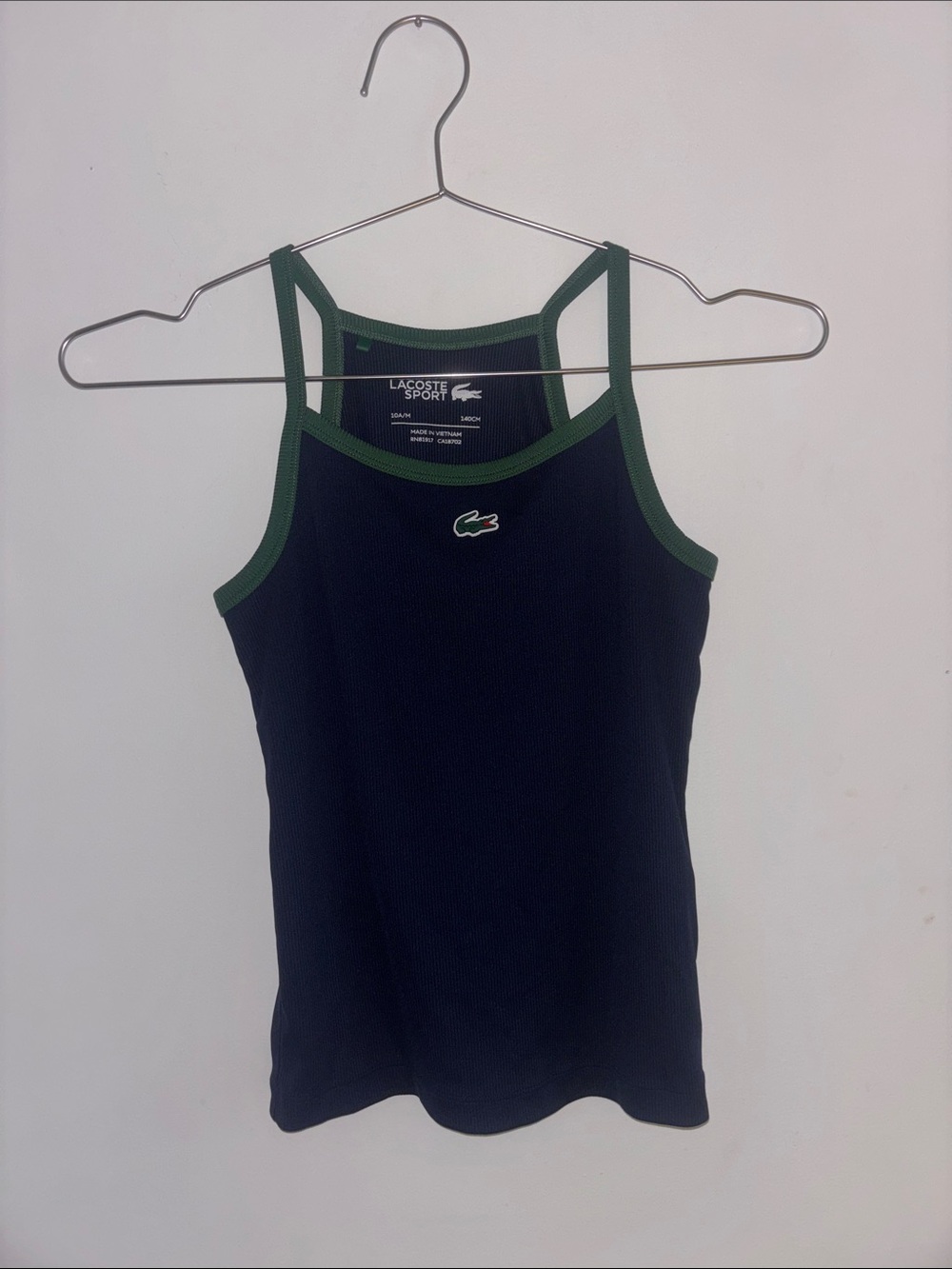 Lacoste Navy Tank Top with Green Trim
